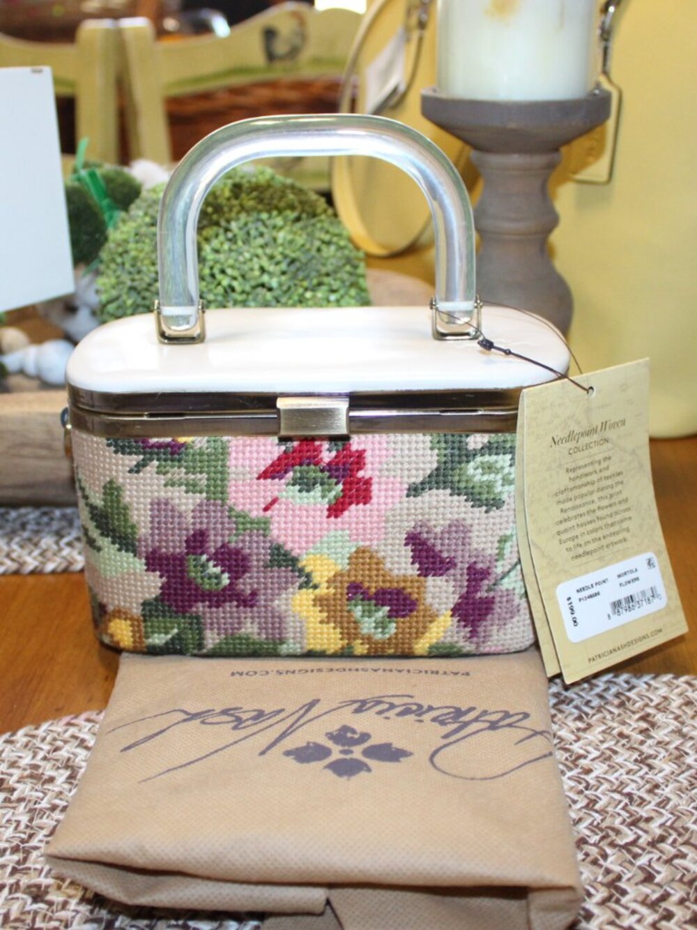 NWT Patricia Nash Mortola Top Handle needle point purse and wallet set GORGEOUS! - Picture 2 of 13